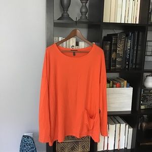 Eileen Fisher Tencel Terry Pocket Tunic Top